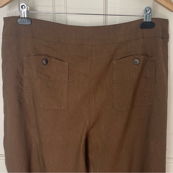 J Jill Linen Wide Leg Crop Sailor Pants Size 16 Stretch Summer Office - Picture 8 of 11